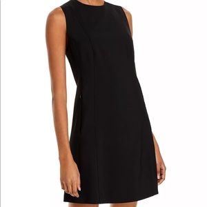 Theory wool-blend shift dress little black dress 6